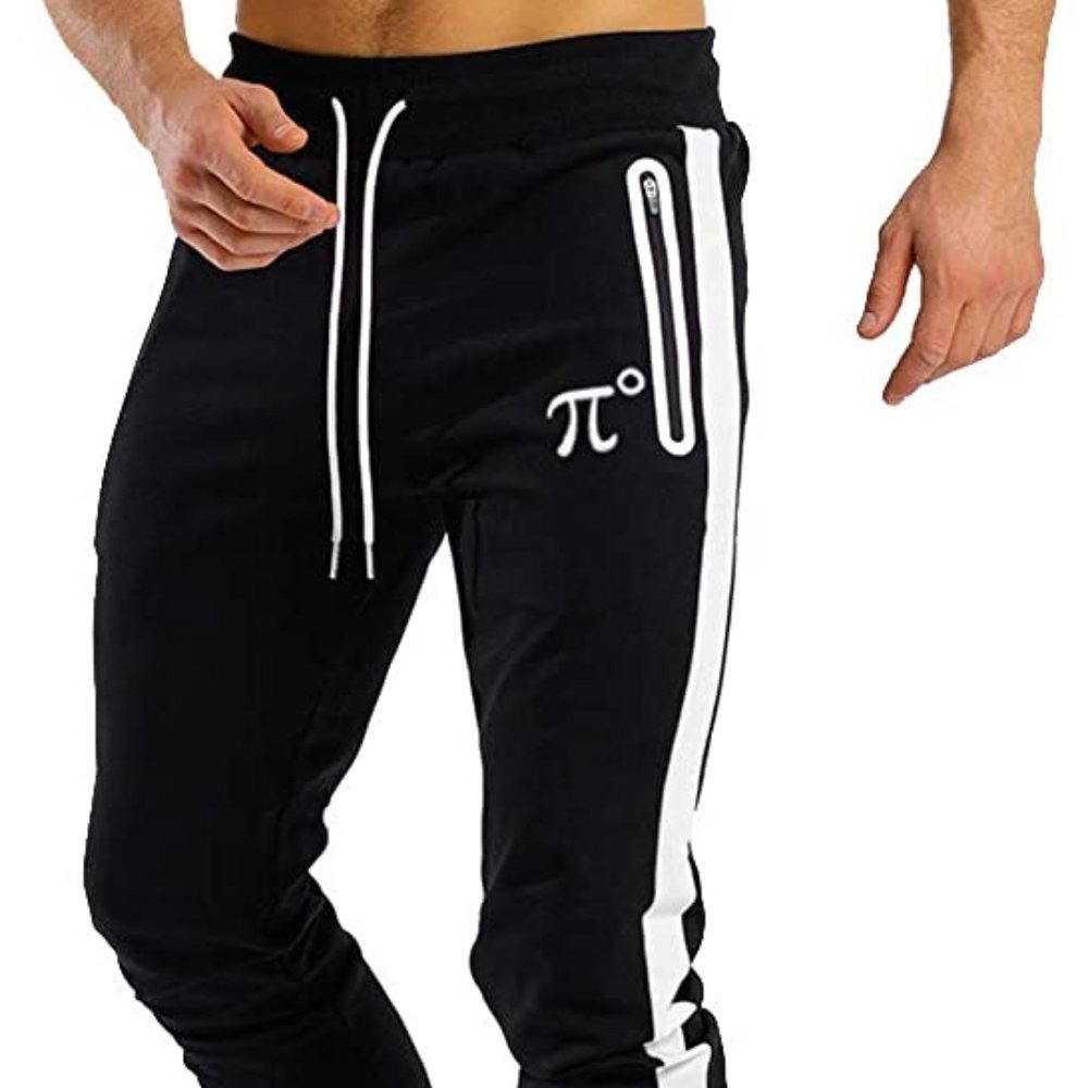 PIDOGYM Mens Athletic Running Sport Pants Slim Striped Workout Casual sz L NWT
